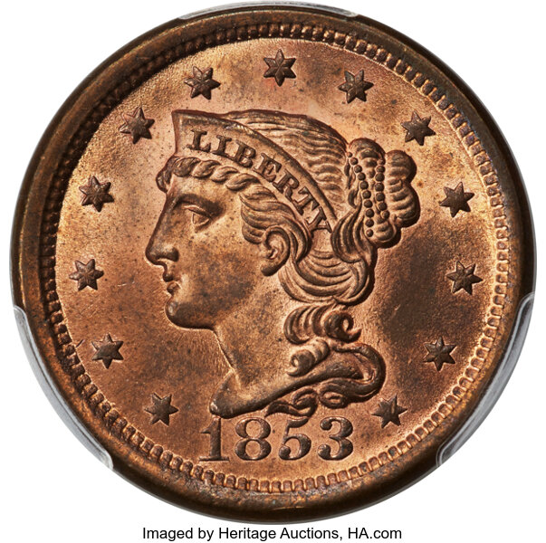 1853 1c N-25 MS RD thumbnail 2