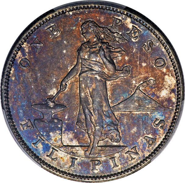 1905-S Peso U.S. Philippines, Straight Serif, Allen 16.06a, FS-301 MS thumbnail 2