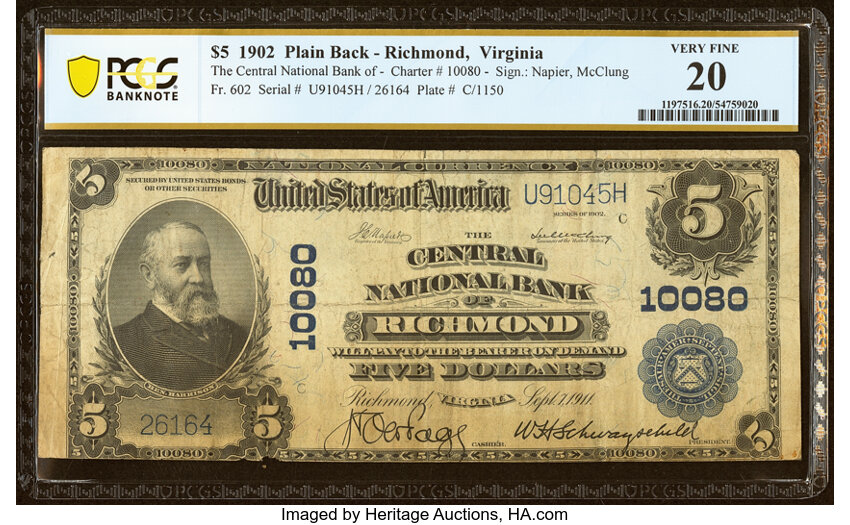1902 $5  3rd Charter Period, 3rd Issue, Plain Back (Fr. 602) thumbnail 4