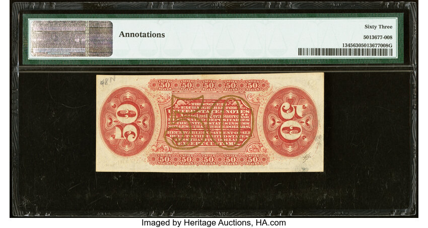  50c Seated Figure of Justice (Fr. 1345) thumbnail 4
