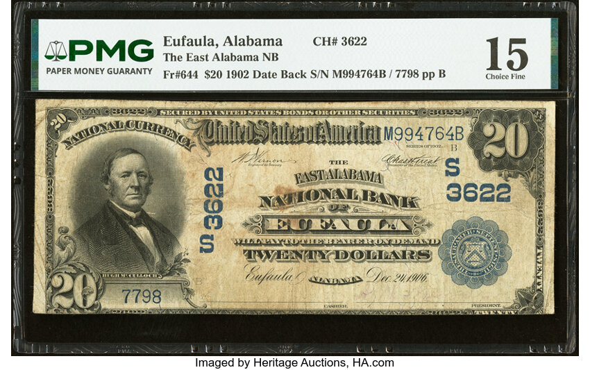 1902 $20  3rd Charter Period, 2nd Issue, Date Back (Fr. 644) thumbnail 2