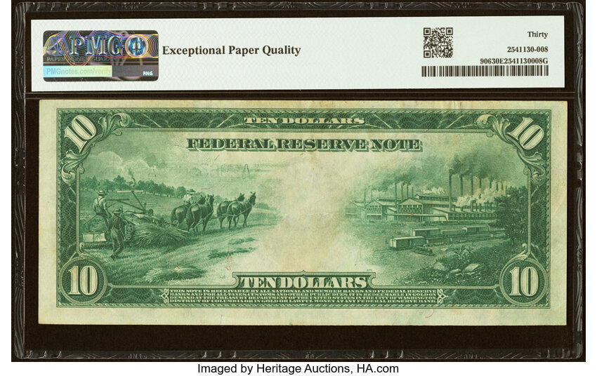1914 $10  Blue Seal, Boston (Fr. 906) thumbnail 5