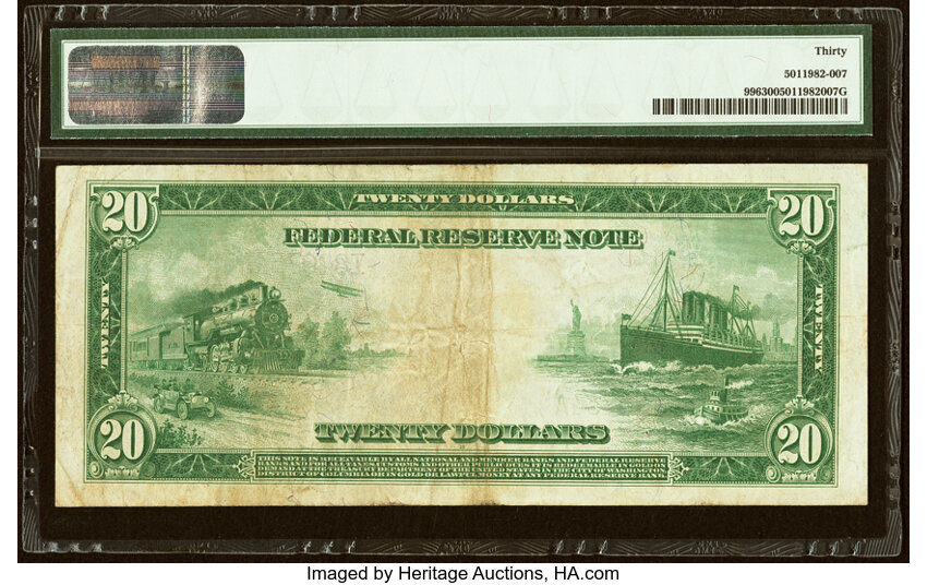 1914 $20  Blue Seal, Minneapolis (Fr. 996) thumbnail 5
