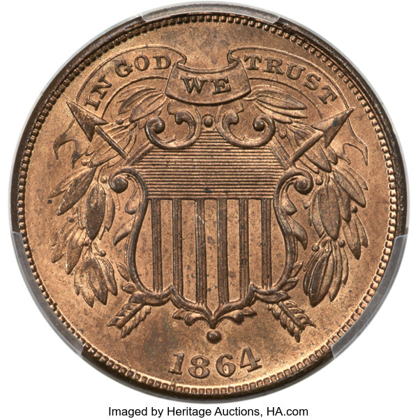 1864 2c Small Motto, FS-401 MS RB thumbnail 2