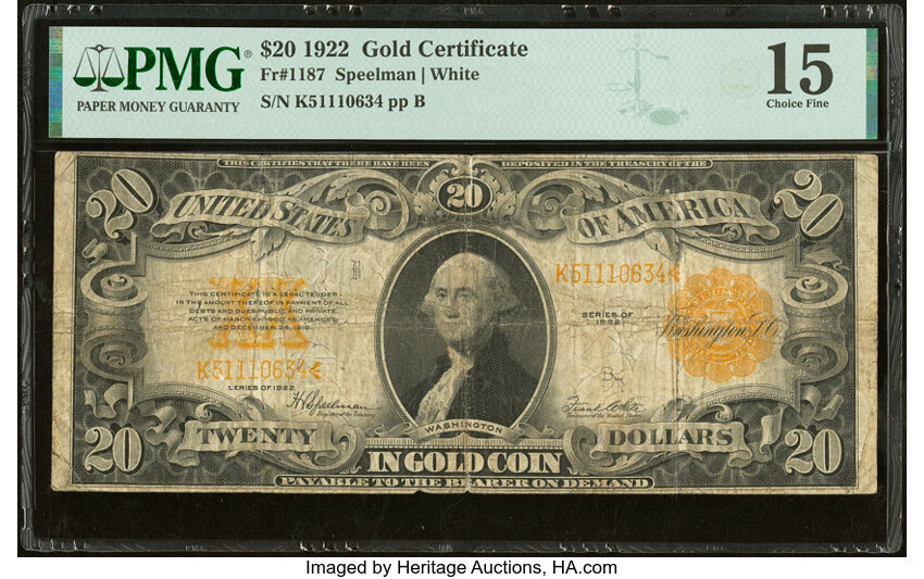 1922 $20  (Fr. 1187) thumbnail 4