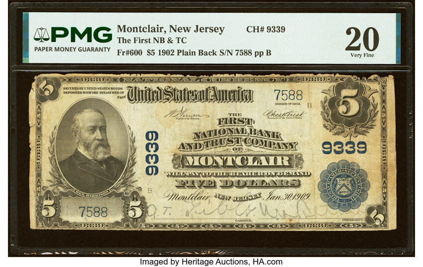1902 $5  3rd Charter Period, 3rd Issue, Plain Back (Fr. 600) thumbnail 6