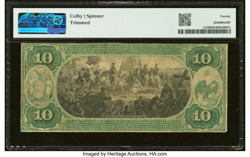 Original $10  1st Charter Period, Seal With Rays (Fr. 412) thumbnail 3
