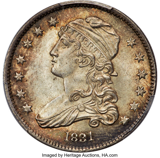 1831 25c Large Letters, RPD, B-5, FS-301 MS thumbnail 2