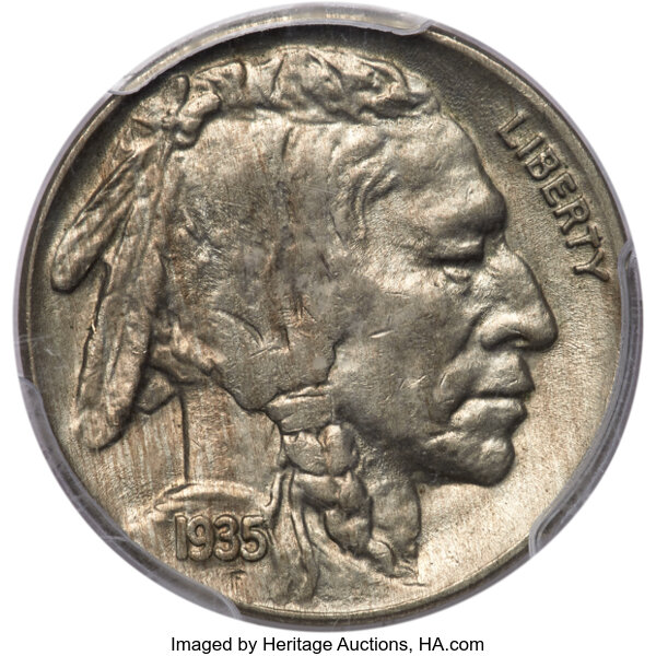 1935 5c Doubled Die Reverse, FS-801 MS thumbnail 3