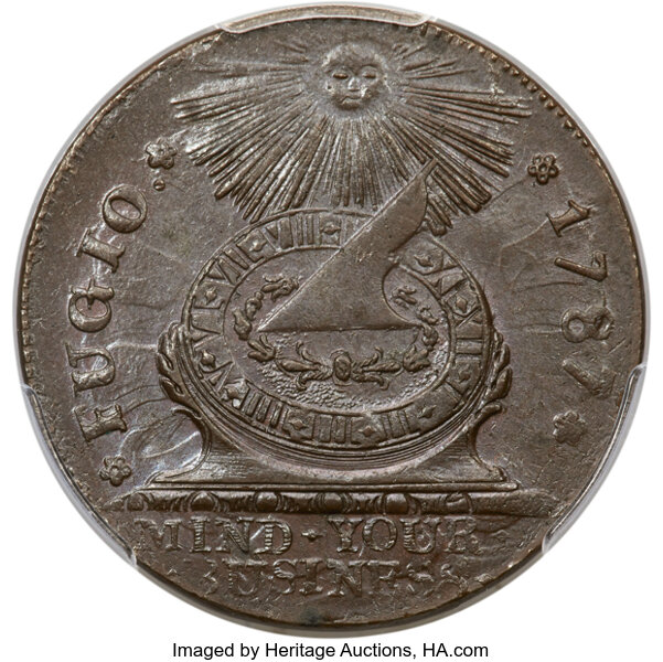 1787 Fugio 1c 4 Cinquefoils, STATES UNITED, Newman 13-X MS BN thumbnail 4