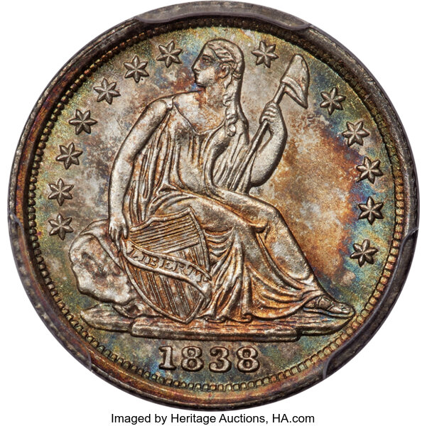 1838 H10c No Drapery, Large Stars MS thumbnail 4
