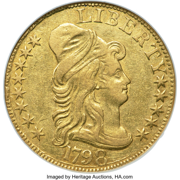 1798 $5  Large Eagle, Large 8, 13 Stars, BD-2 MS thumbnail 2
