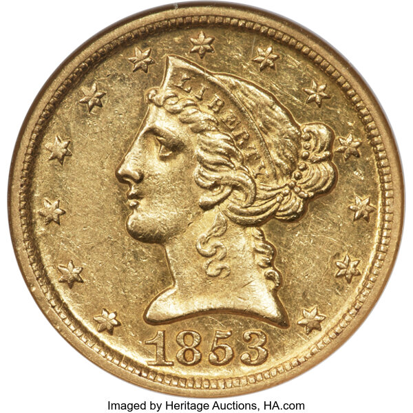 1853-D $5  MS thumbnail 3
