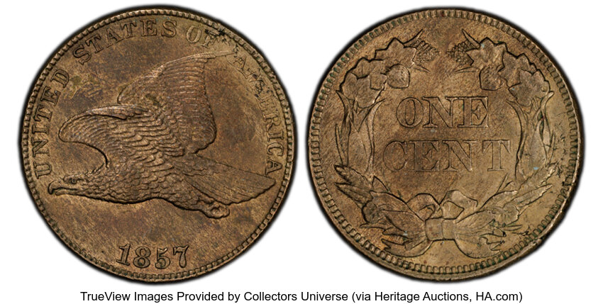 1857 1c Flying Eagle MS thumbnail 6