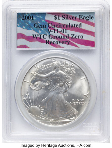 2001 $1  Silver Eagle MS thumbnail 3