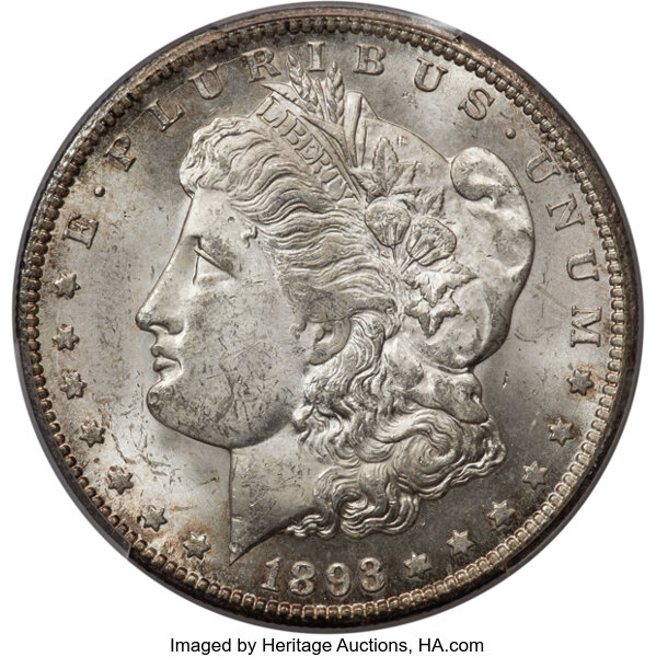 1893-CC $1  Doubled 3, Far Date, VAM-4 MS thumbnail 3