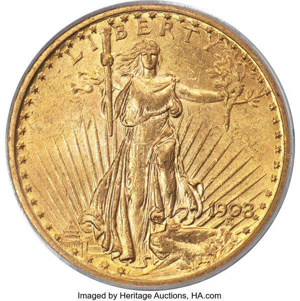 1908 $20  Motto MS thumbnail 6
