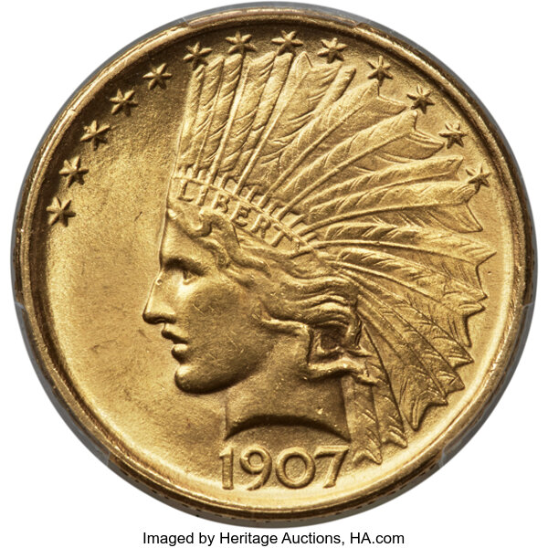 1907 $10  No Motto MS thumbnail 9