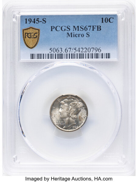 1945-S 10c Micro S, FS-512 MS FB thumbnail 2