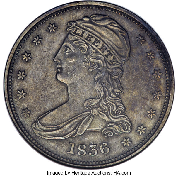 1836 50c Reeded Edge, GR-1 MS thumbnail 2