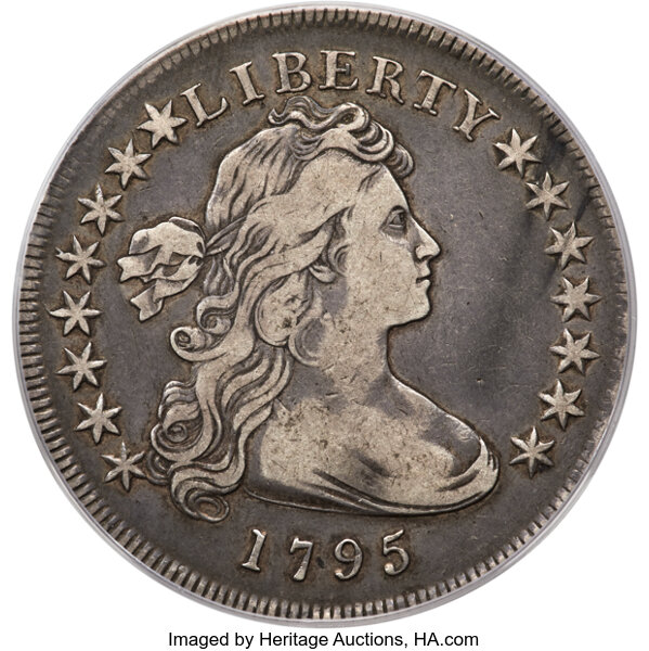 1795 $1  Draped Bust, Off-Center Bust, B-14, BB-51 MS thumbnail 5