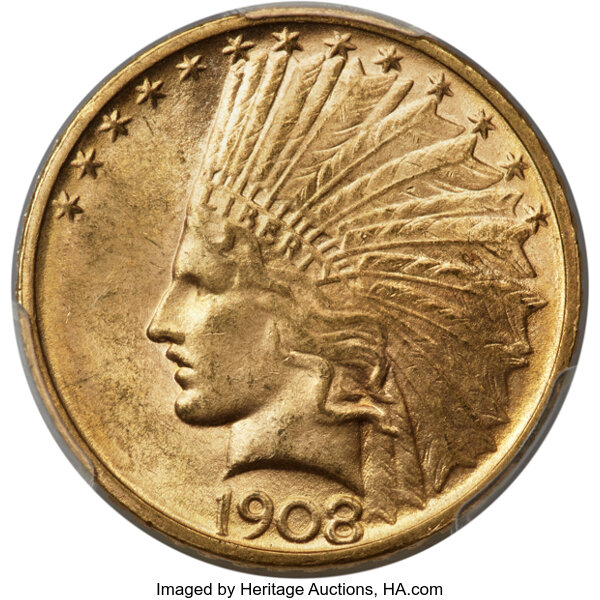 1908-D $10  No Motto MS thumbnail 5