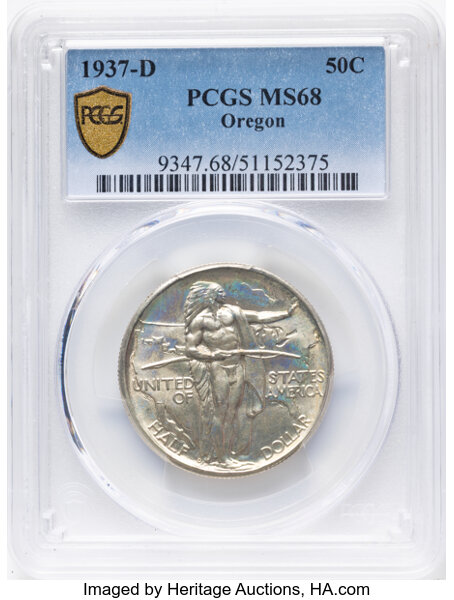 1937-D 50c Oregon Trail MS69 thumbnail 4