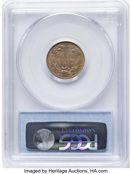 1858 1c Small Letters MS63 thumbnail 2