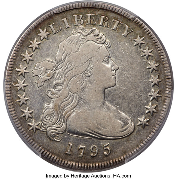 1795 $1  Draped Bust, Off-Center Bust, B-14, BB-51 MS thumbnail 3
