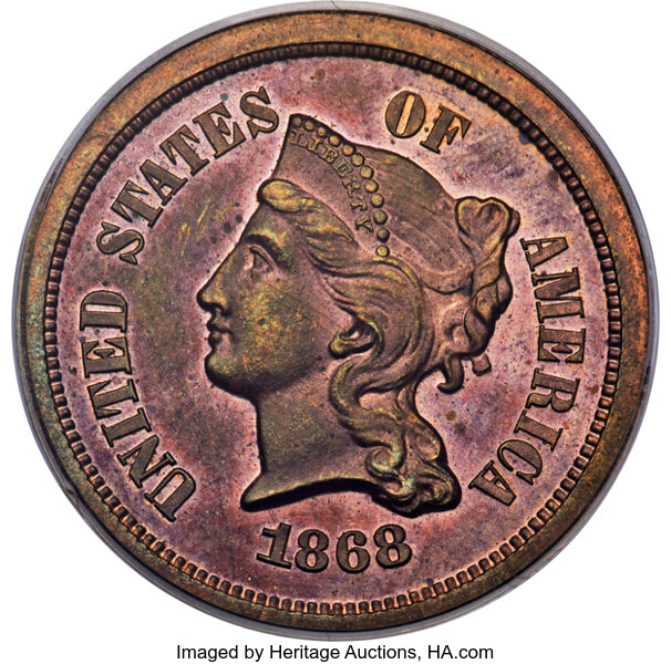 Image for 1868 P5c Copper, J-626 PR RD