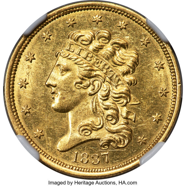 1837 $5  HM-2 MS thumbnail 2