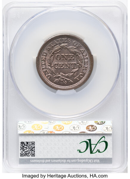 1853 1c N-25 MS RB thumbnail 3