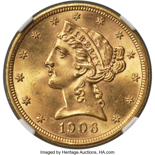 1906-S $5  MS thumbnail 2