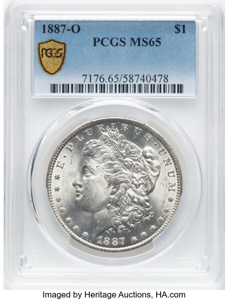 1887-O $1 MS65 CAC thumbnail 2