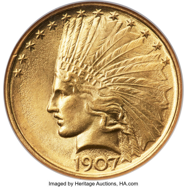 1907 $10  No Motto MS thumbnail 8