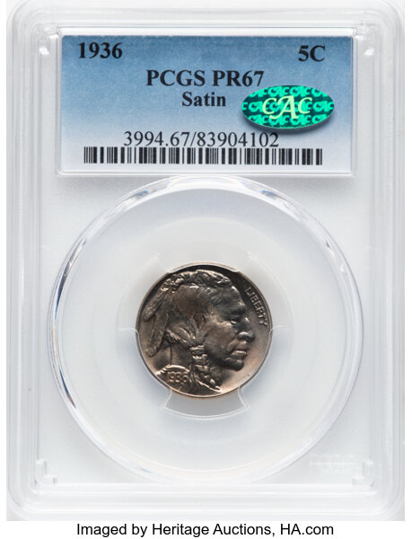 1936 5c Satin Finish PR thumbnail 4