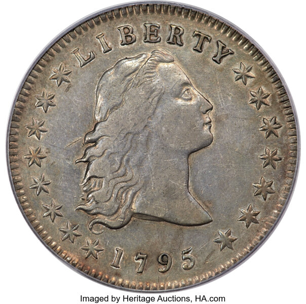1795 $1  Flowing Hair, 3 Leaves, B-5, BB-27 MS thumbnail 4