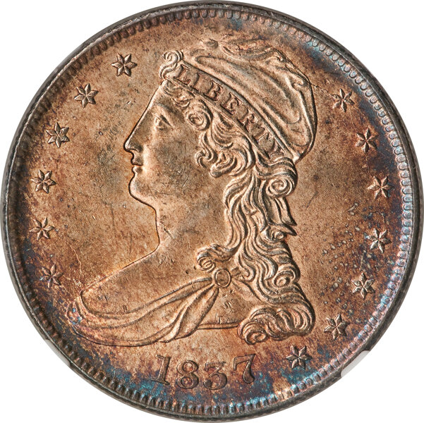 1837 50c Reeded Edge, GR-12 MS thumbnail 3