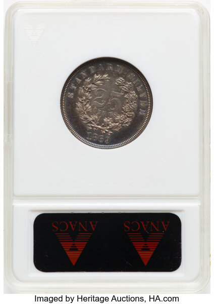 1869 P25c Silver, J-721 PR thumbnail 3