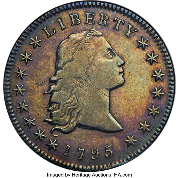 1795 $1  Flowing Hair, 3 Leaves, B-5, BB-27 MS thumbnail 3