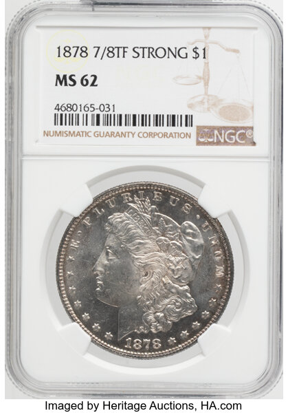 1878 7/8TF $1  Strong, 7/5, VAM-38 MS thumbnail 3