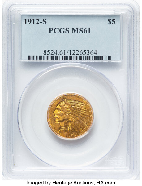 1912-S $5  MS thumbnail 3