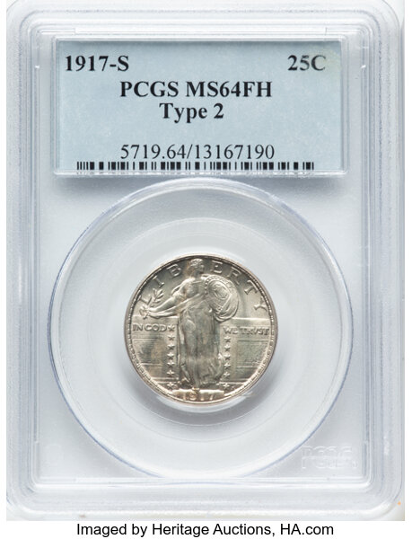 1917-S 25c Type 2 MS FH thumbnail 2