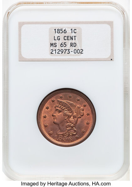 1856 1c Upright 5, N-10 MS BN thumbnail 2