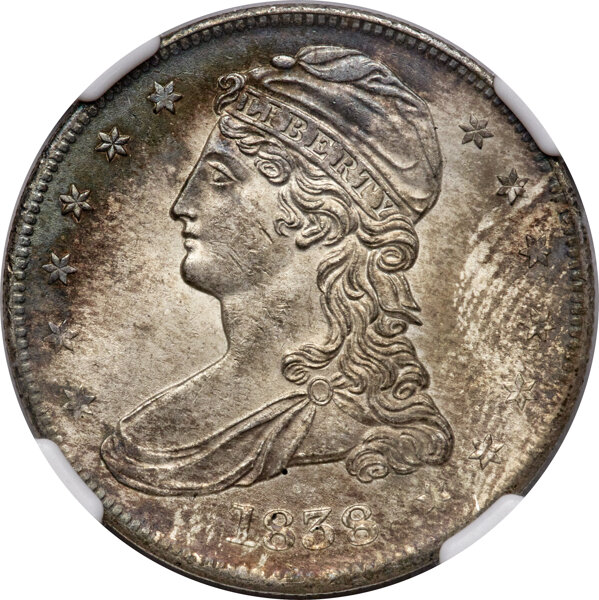 1838 50c Reeded Edge, GR-13 MS thumbnail 2