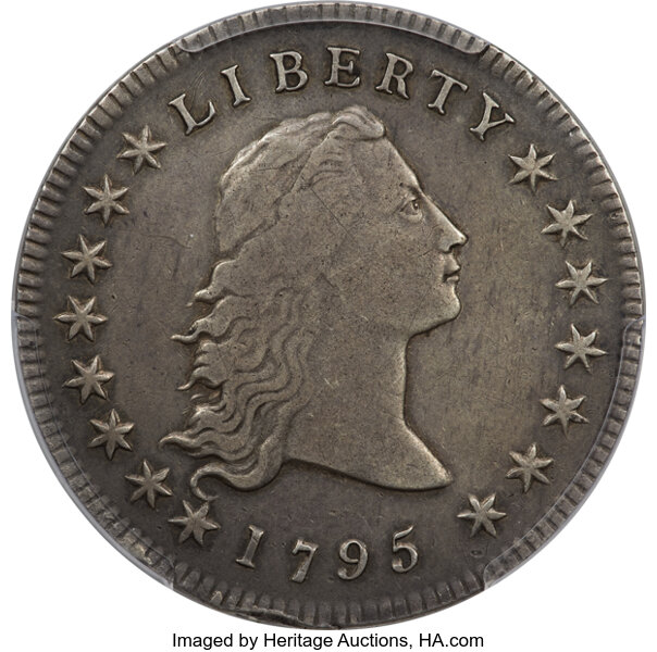 1795 $1  Flowing Hair, 2 Leaves, B-1, BB-21 MS thumbnail 4