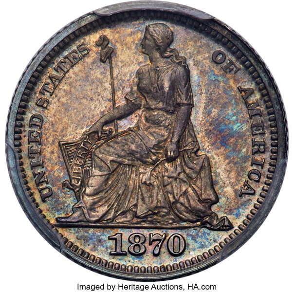 1870 PH10c Silver, J-815 PR thumbnail 2