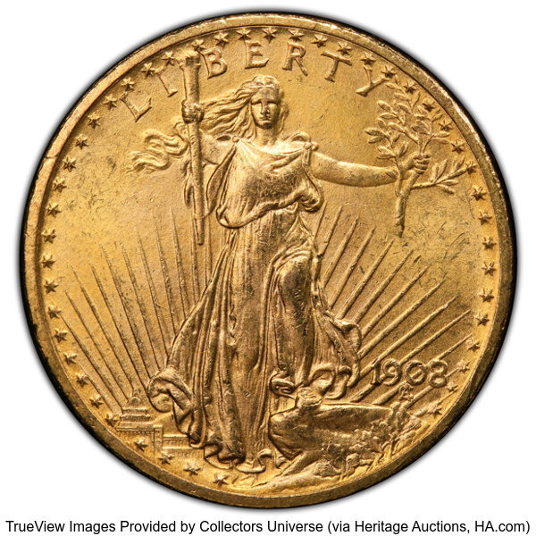 1908 $20  Motto MS thumbnail 3