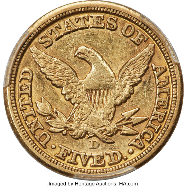 1855-D $5  Medium D MS thumbnail 9