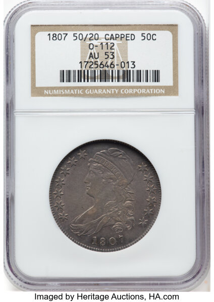 1807 50c Capped Bust, 50/20, O-112 MS thumbnail 2